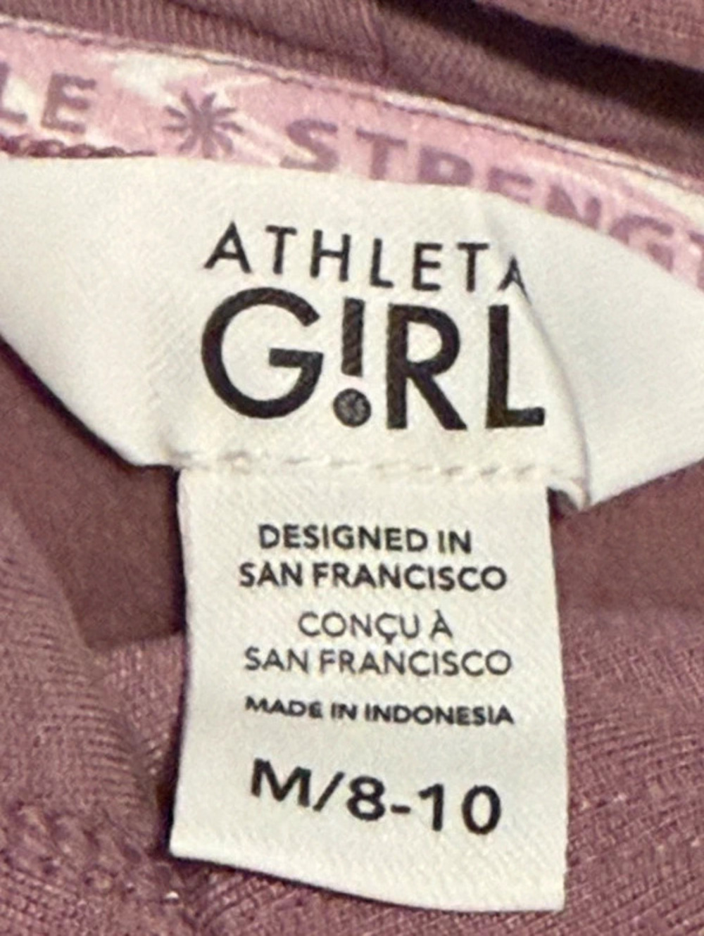 Athleta Girl Cozy Mauve Hoodie - Pullover cropped Sweatshirt size medium 8/10 - Picture 3 of 6